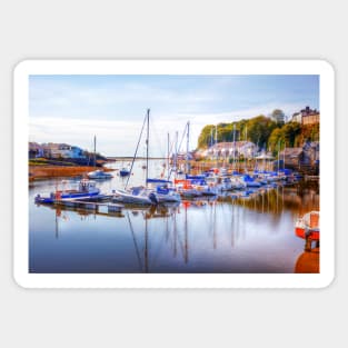 Porthmadog Harbor Boats, Gwynedd, Wales Sticker